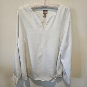 Women's Chico's White Long Sleeve Blouse Size L
